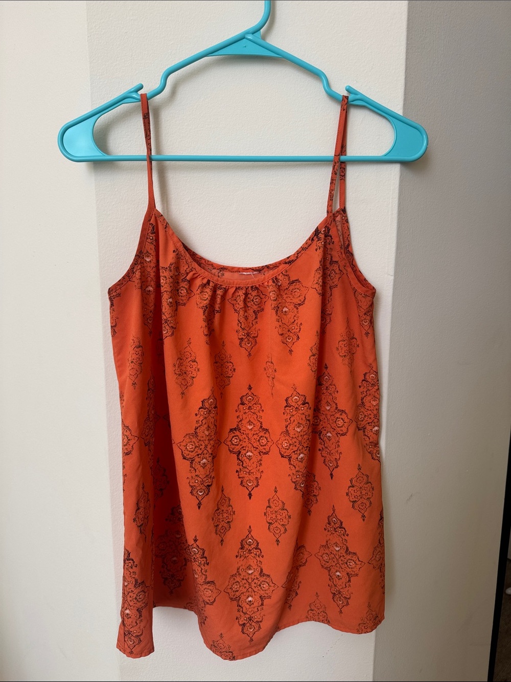 Merona Orange Printed Spaghetti-Strap Cami